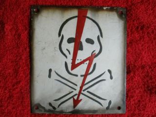 Wwii Ww2 German Rare Old Enamelled Warning Sign From The German Bunker.