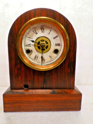 Seth Thomas Mini Alarm & Strike Clock - - Pre 1866 Brass Movement,  Plymouth,  Conn