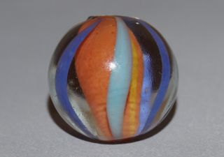 Vintage Marbles Banded Orange Solid Core 11/16 " - 17.  5mm