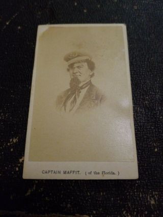 Rare Captain Maffit Cdv Confederate Navy Extraordinary Man
