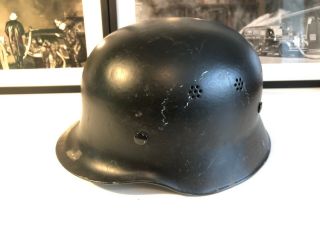 Vintage Wwii Surplus German Feuershutzpolizei Fire Helmet