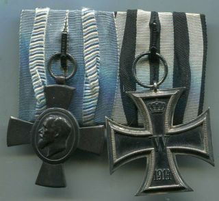 1916 Wwi German Bavarian King Ludwig Cross & Iron Cross 2nd Medal Parade - Mounted