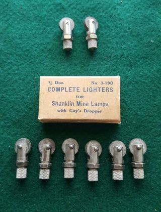 6 Nos Shanklin Strikers W/original Box For Miners Carbide Lamps " Plus 2 "