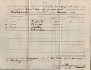 Dec.  28,  1864 bill U.  S.  Army Quartermaster Stores Co.  B 12th Reg V R C 2