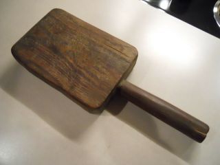 Early Primitive Antique Cutting Bread Board Thick Wood Large Handle Aafa Old
