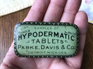 Sample Vintage Hypodermatic Tablets Tin Can Parke Davis Medicine Pharmacy