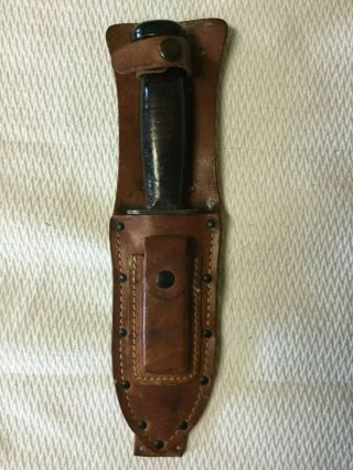 Vintage Ww2 Camillus N.  Y.  U.  S.  N.  Mark 1 Knife And Sheath