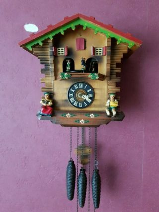 Vintage Black Forest Chalet Cuckoo Clock with Music box (around 1971) 2