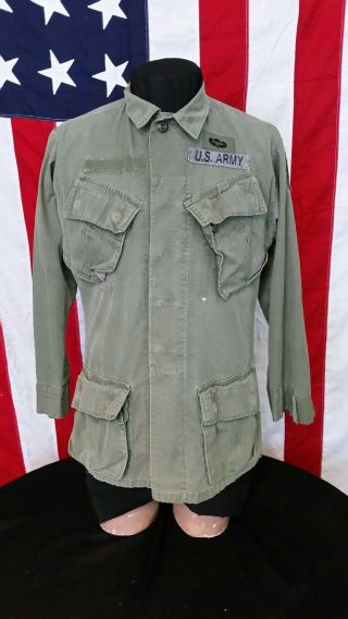 Vtg 1970 Vietnam War Us Army Paratrooper Rip - Stop Poplin Og - 107 Combat Jacket