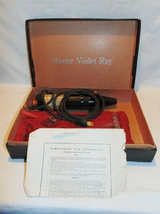 Antique Master Violet Ray Electric Chicago High Frequency Quack Medical Device