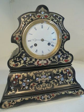 Antique French Boulle Striking Mantel Clock