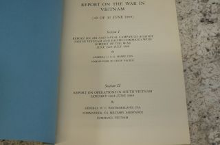 Report on the War in Vietnam 1968 Miliatry Book Manuel w/ Maps 2
