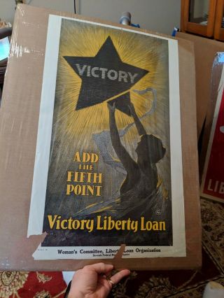 World War One Us Army Victory Add The 5th Point Victory Liberty Lo Litho/poster