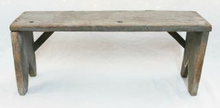 Early Old Antique Large 30 1/4 " Wide Primitive Bench Old Paint
