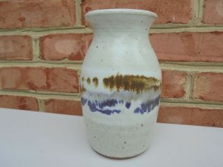 Richard Peeler Mid Century Art Pottery Studio Vase Brown Purple Glaze 6 1/8 "
