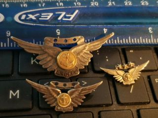 Ww2 Usmc Combat Aircrew Wings Complete Set 3 Sterling Wings