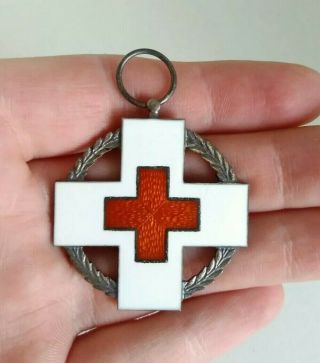 Rare Denmark Red Cross Enameled Medal Wwii World War Two 1939 - 1945