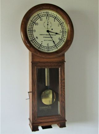 Antique Seth Thomas 2 Regulator (santa Fe Railway) Wall Clock Ca.  1915 - 1920.