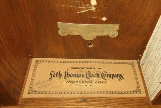 ANTIQUE SETH THOMAS 2 REGULATOR (SANTA FE RAILWAY) WALL CLOCK Ca.  1915 - 1920. 9