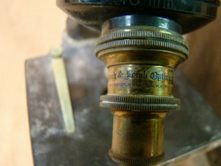 Antique Bausch & Lomb Microscope 4mm 16mm B.  M.  LEVOY INC York City 4