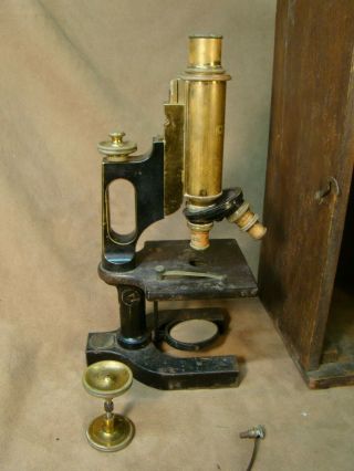 Antique Bausch & Lomb Microscope 4mm 16mm B.  M.  LEVOY INC York City 5