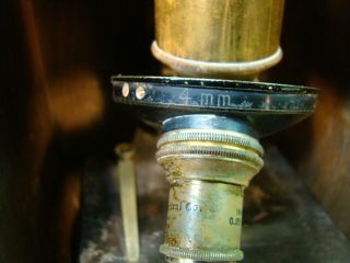 Antique Bausch & Lomb Microscope 4mm 16mm B.  M.  LEVOY INC York City 9