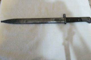 Wwii German K98 Mauser Combat Bayonet With Scabbard Wooden Grips