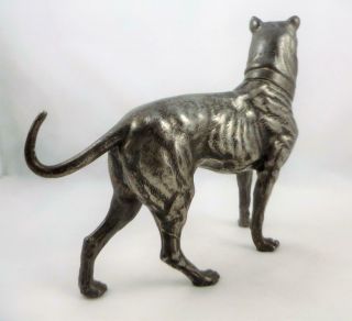 Antique Art Nouveau Oxidised Metal ' WMF ' Mastiff Hound Dog Figure c1910 5