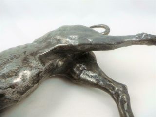 Antique Art Nouveau Oxidised Metal ' WMF ' Mastiff Hound Dog Figure c1910 9