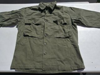 WW2 US Army HBT 13 Starts Combat Shirt Size 38R - 2