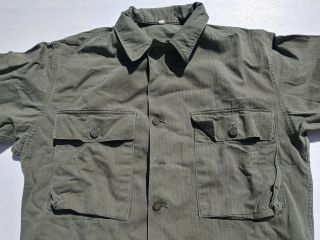 WW2 US Army HBT 13 Starts Combat Shirt Size 38R - 4