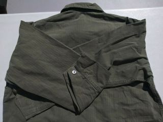 WW2 US Army HBT 13 Starts Combat Shirt Size 38R - 9