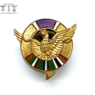 Wwii Honorable Discharge Lapel Pin Ruptured Duck Purple Heart Eame Campaign Ww2