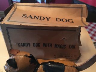 Vintage Rare 1940’s Tin Sandy Dog - Orphan Annie Lever Action Boxed 3