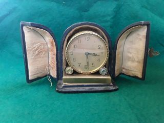 Vintage Zenith Watch Co Travel Clock And Case 6