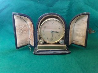 Vintage Zenith Watch Co Travel Clock And Case 7