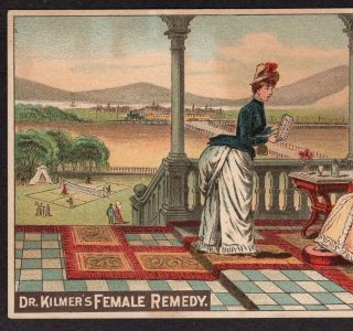 Dr Kilmers Female Remedy Cancer Cure Sick Headache bottle Victorian Trade Card 3