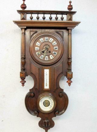 " Antique Wall French Clock Walnut Henry Ii 1880th Japy FrÉres Clock