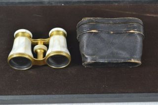 Antique Opera Glasses Binoculars Paris Mop Lemaire Fabi Case