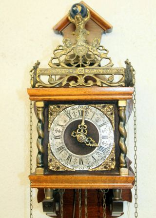 Old Zaanse Zaandam Warmink Wuba Dutch Antique Vintage Wall Clock 8 Day