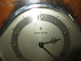 Antique Gustav Becker Desk Alarm Clock Mechanical 3