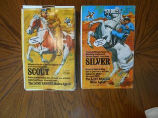 VINTAGE 1972 HUBLEY,  THE LONE RANGER,  SILVER & SCOUT HORSES W/BOXES, 2