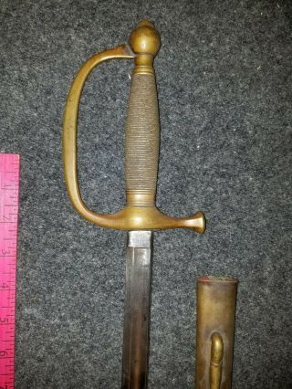 1864 CIVIL WAR US MODEL 1840 AMES MUSICIAN ' S SWORD Ames with Scabbard 2