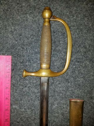 1864 CIVIL WAR US MODEL 1840 AMES MUSICIAN ' S SWORD Ames with Scabbard 6
