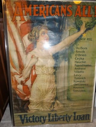 1919 Americans All Victory Liberty Loan Howard Chandler Christy Wwi Poster