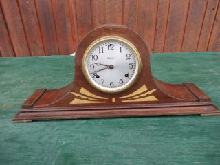 Antique Waterbury Mantle Shelf Clock With Wood Case