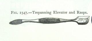 Tiemann Craniotomy Trephine Elevator & Rasp 19th C.  Medical Surgical Instrument 11