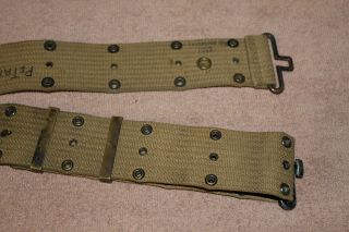 Early WW2 U.  S.  Army Issued OD Web Gun Belt,  1942 d.  & Named, 11