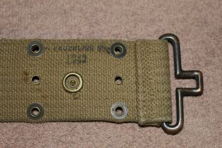 Early WW2 U.  S.  Army Issued OD Web Gun Belt,  1942 d.  & Named, 6