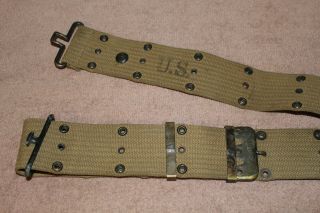 Early WW2 U.  S.  Army Issued OD Web Gun Belt,  1942 d.  & Named, 9